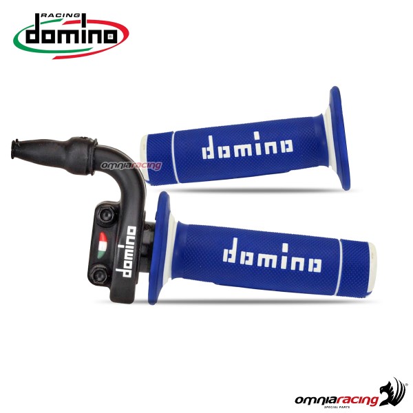 Comando gas Domino in alluminio KRE 03 con manopole A020 colore Blu/Bianche
