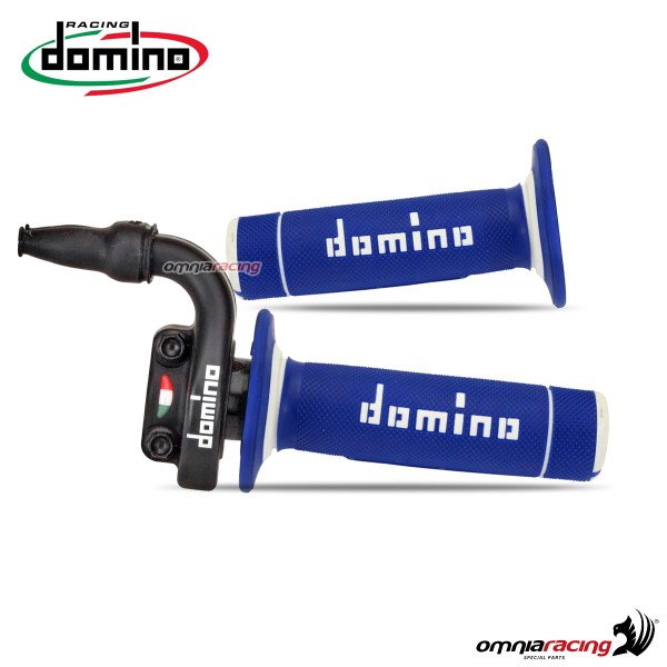 Domino aluminum throttle control KRE 03 with grips A020 Blue/White color