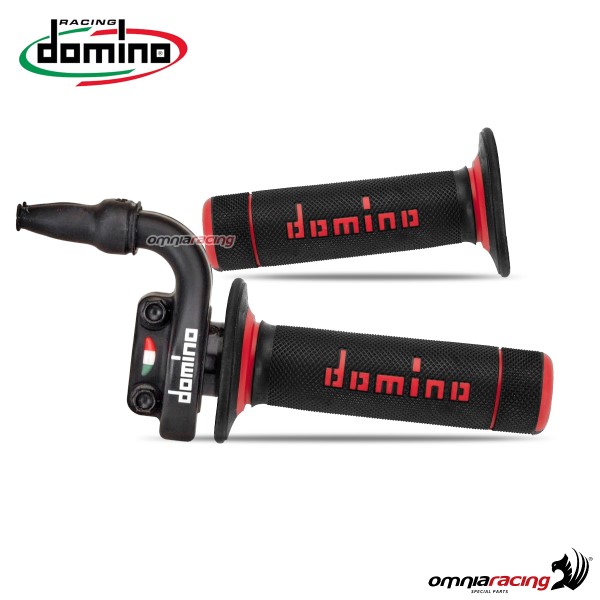 Domino aluminum throttle control KRE 03 with grips A020 Black/Red color