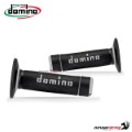 Coppia di manopole Domino A020 Off-Road in gomma termoplastica bicomponente colore Nero/Grigio