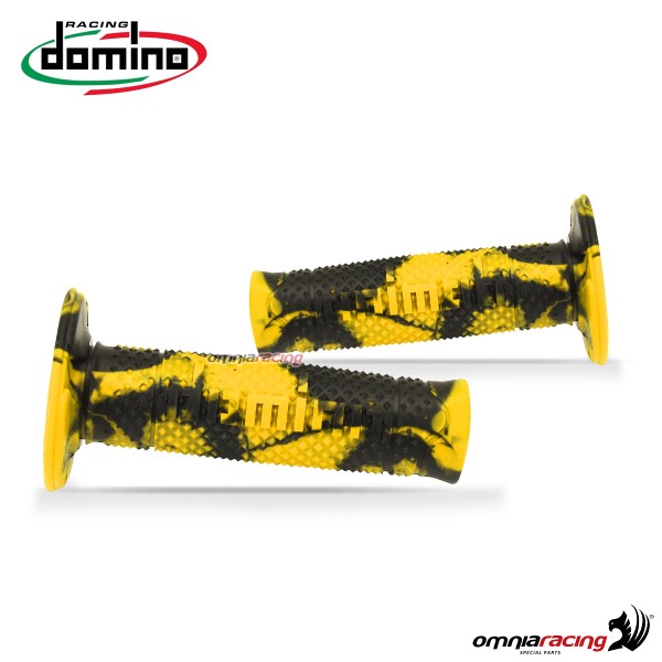 Coppia di manopole Domino A260 Snake in gomma termoplastica bicomponente colore Snake Giallo/Nero