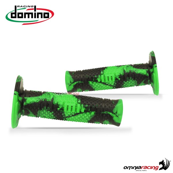 Coppia di manopole Domino A260 Snake in gomma termoplastica bicomponente colore Snake Verde/Nero