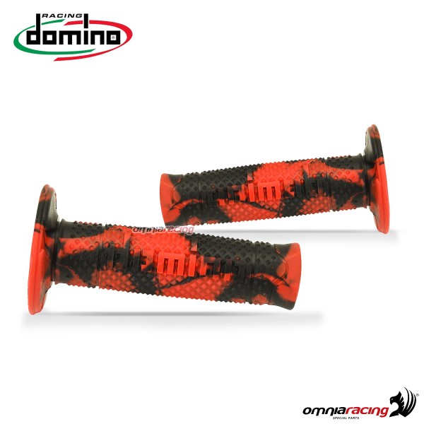 Coppia di manopole Domino A260 Snake in gomma termoplastica bicomponente colore Snake rosso/Nero