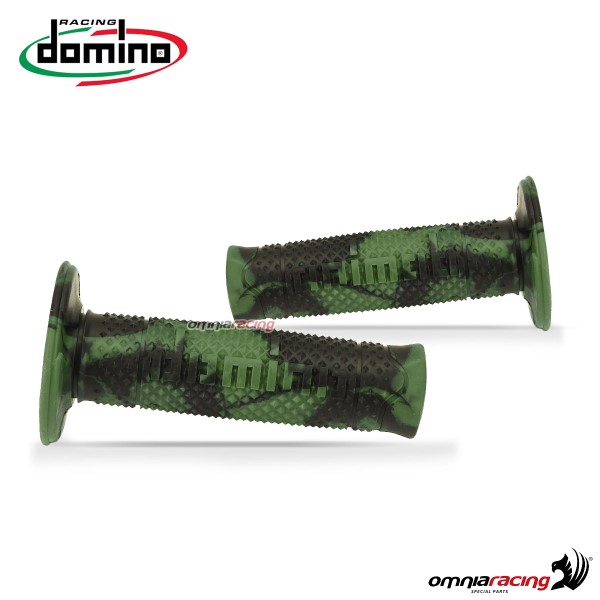 Coppia di manopole Domino A260 Camo Jungle in gomma termoplastica bicomponente colore Camo Jungle