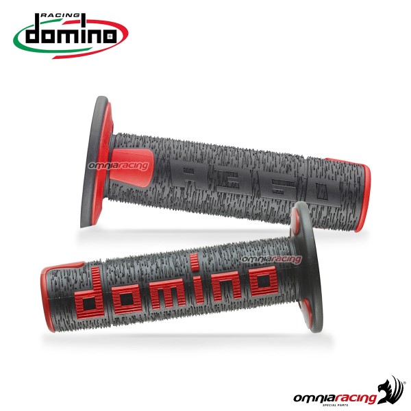 Coppia di manopole Domino A360 in gomma termoplastica bicomponente colore Nero/Rosso
