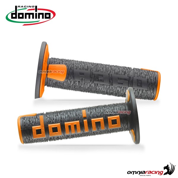 Coppia di manopole Domino A360 in gomma termoplastica bicomponente colore Nero/Arancio