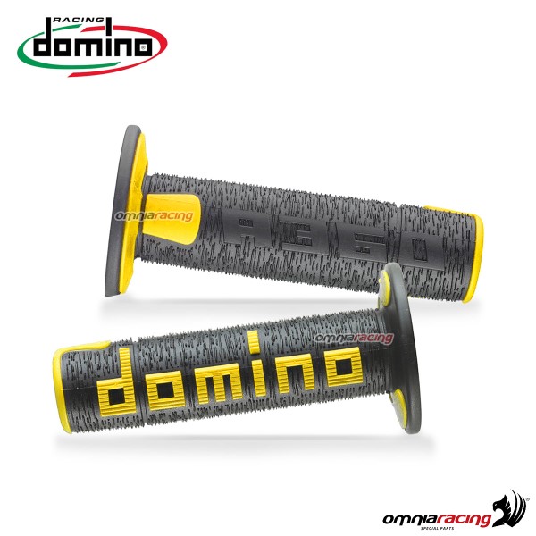 Coppia di manopole Domino A360 in gomma termoplastica bicomponente colore Nero/Giallo