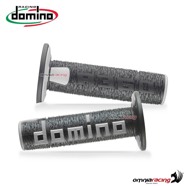 Coppia di manopole Domino A360 in gomma termoplastica bicomponente colore Nero/Grigio