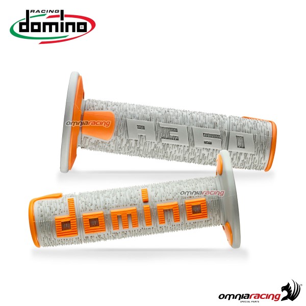 Coppia di manopole Domino A360 in gomma termoplastica bicomponente colore Grigio/Arancio
