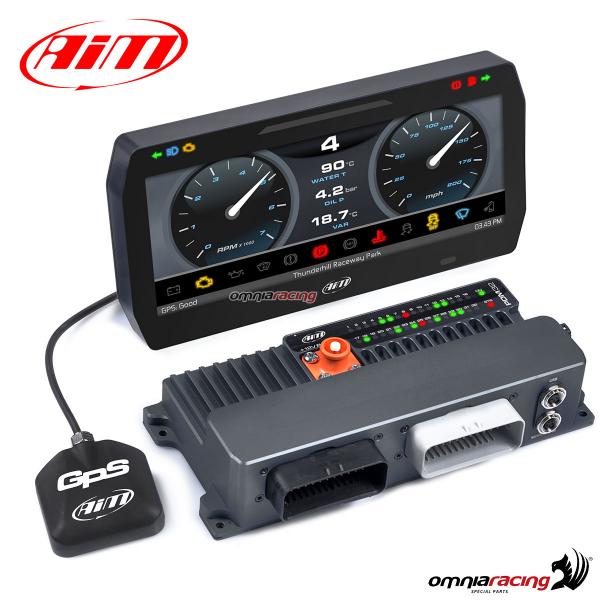 Kit PDM32 AIM Strumentazione digitale TFT D 10" Icons cruscotto per auto con modulo GPS 200