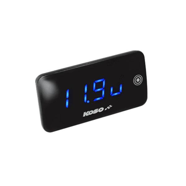 Koso Slim Line New Generation Blue Voltmeter and Thermometer