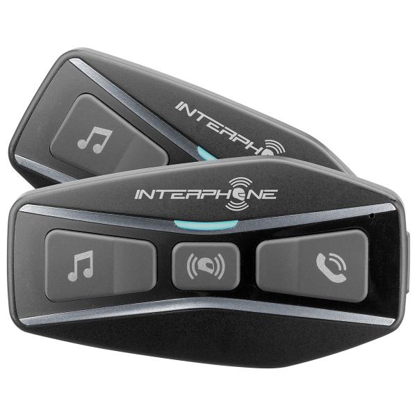 Coppia Interfono moto Interphone U-COM4 Bluetooth con batteria removibile e speaker HD