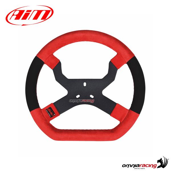 AIM steering wheel for MyChron5 black & red color with standard 3 holes