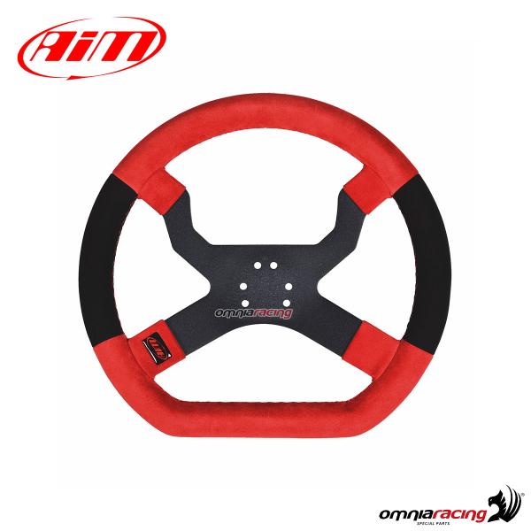 AIM steering wheel for MyChron5 black & red color with 6 holes