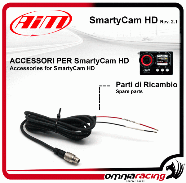 AIM Accessori per SmartyCam GP HD Parti di ricambio - Cavo alimentazione esterna 2 mt