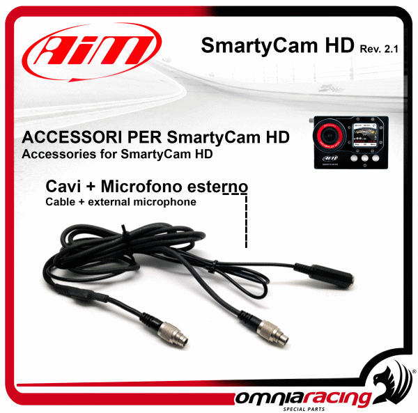 AIM Accessori per SmartyCam GP HD CAN Bus cavo connettore Jack femmina integrato per mic esterno 2 m