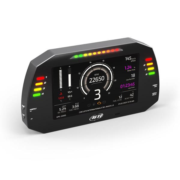 AIM MXG Strada Light digital Display dashboard logger with complete 23-pin wiring harness