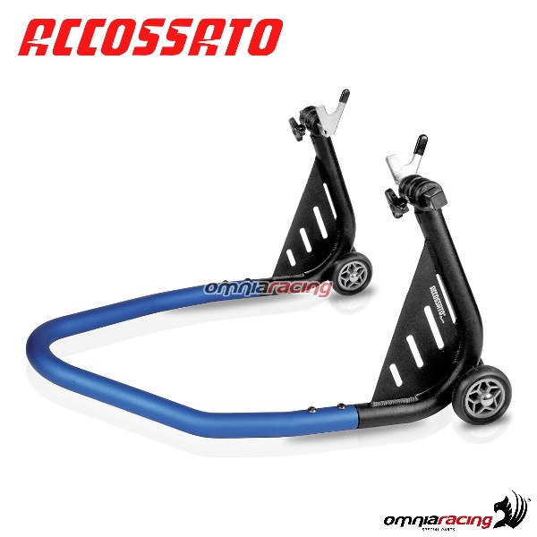 Rear disassembled stand Accossato provided with V shape bracket blue color