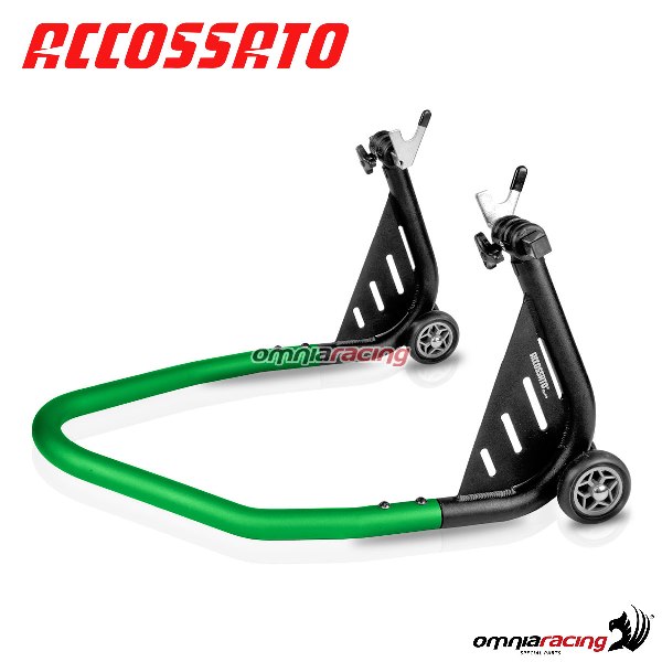Rear disassembled stand Accossato provided with V shape bracket green color