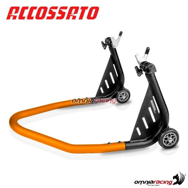 Rear disassembled stand Accossato provided with V shape bracket orange color