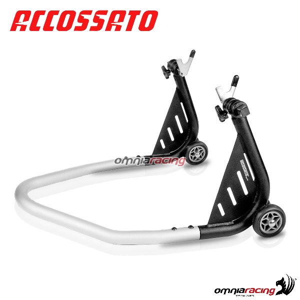 Rear disassembled stand Accossato provided with V shape bracket silver color