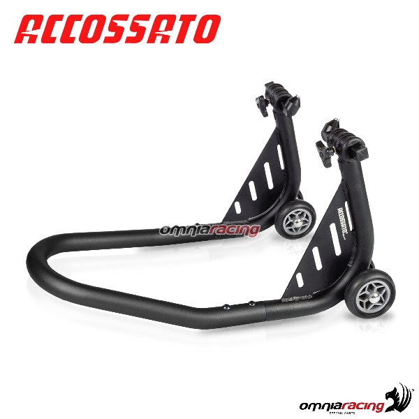 Cavalletto alza moto anteriore smontabile accossato colore nero