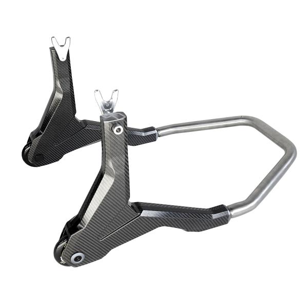 Lightech carbon rear motorcycle stand with forks