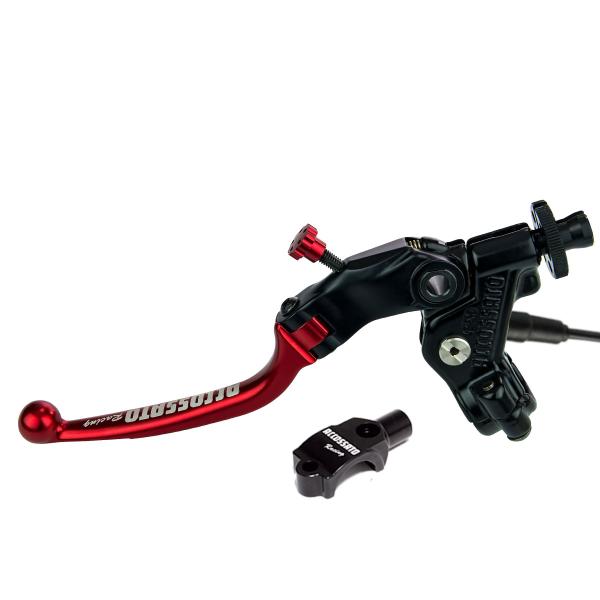 Comando frizione Accossato a cavo 24mm leva rosso snodata micro e supporto specchio M10