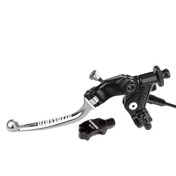 Comando frizione Accossato a cavo 29mm leva argento snodata RST micro e supporto specchio M8