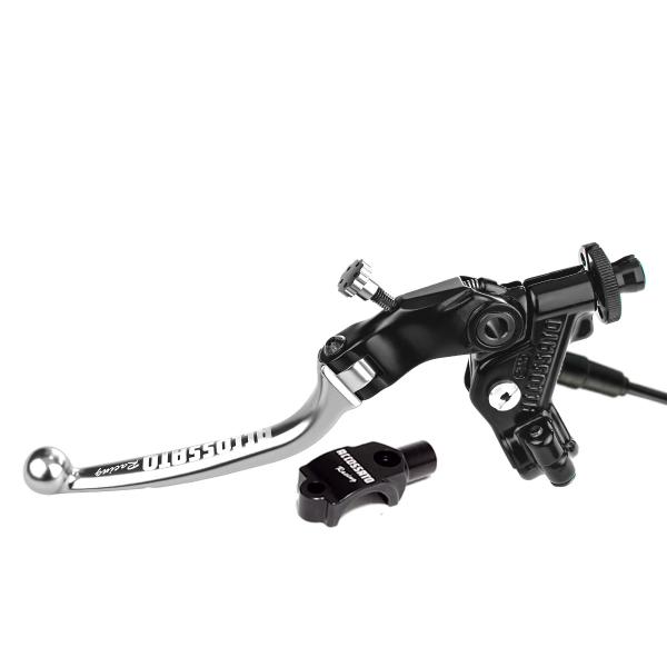 Comando frizione Accossato a cavo 34mm leva argento snodata micro e supporto specchio M8