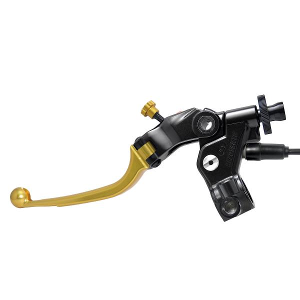 Comando frizione Accossato a cavo 32mm leva oro snodata RST micro e supporto specchio M8