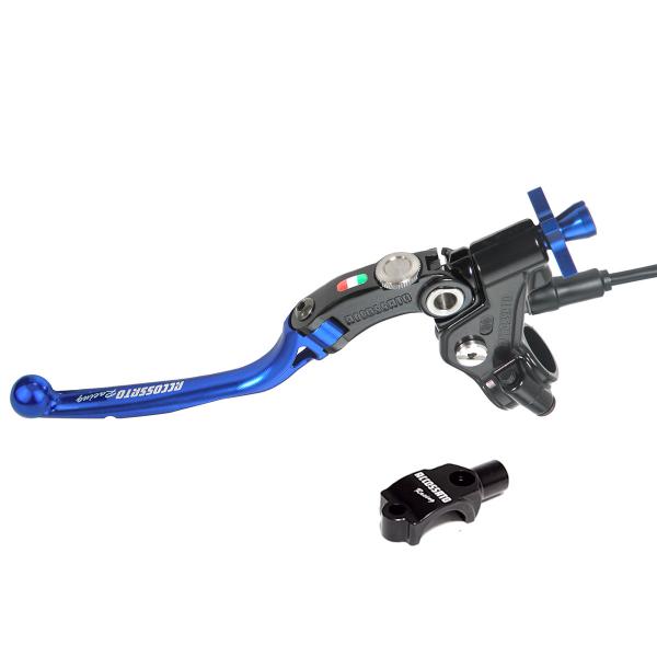 Comando frizione Accossato Racing a cavo 29mm leva blu snodata micro e supporto specchio M8