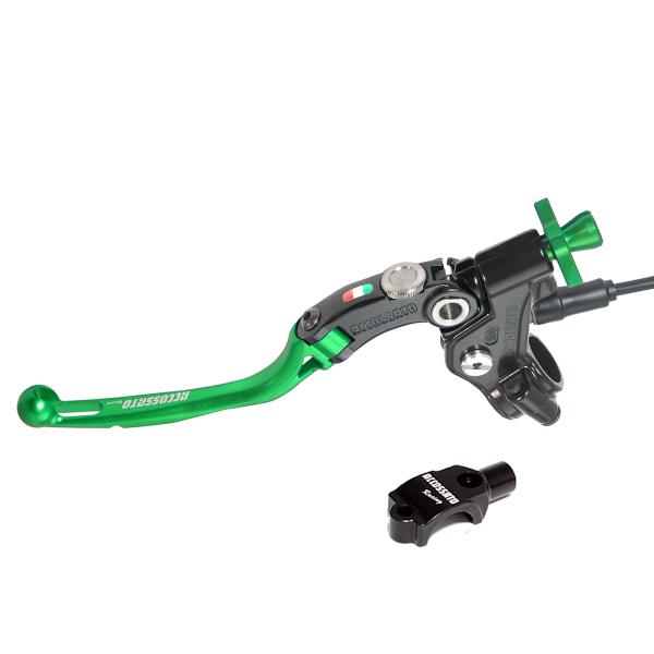Comando frizione Accossato Racing a cavo 24mm leva verde snodata RST micro supporto specchio M10