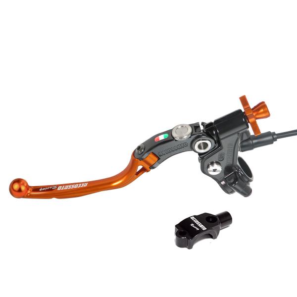 Comando frizione Accossato Racing a cavo 29mm leva arancio snodata micro e supporto specchio M10