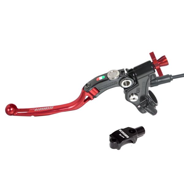 Comando frizione Accossato Racing a cavo 29mm leva rosso snodata RST micro e supporto specchio M8