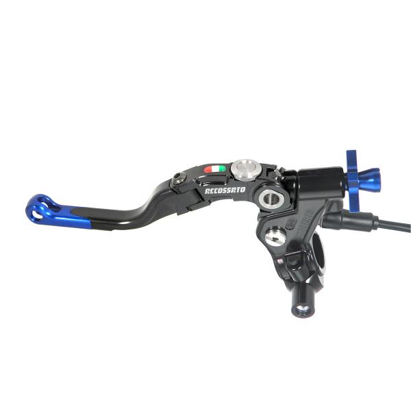 Comando frizione Accossato a cavo 24mm leva corta blu Revolution micro e supporto specchio M8