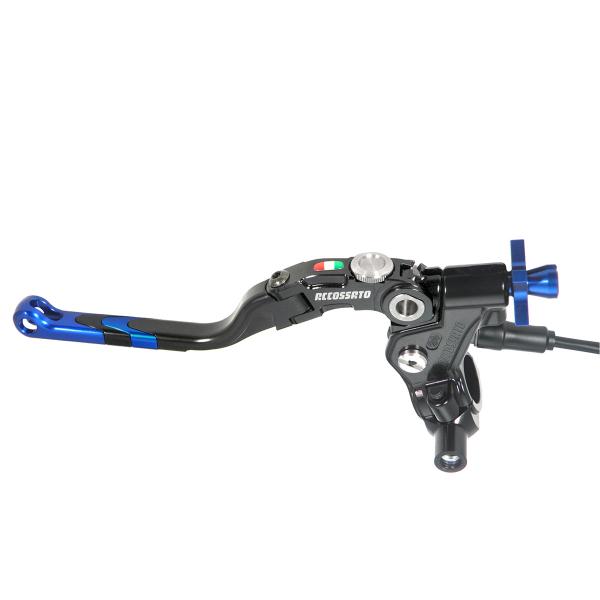 Comando frizione Accossato a cavo 24mm leva lunga blu Revolution micro e supporto specchio M10