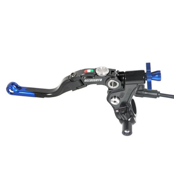 Comando frizione Accossato a cavo 32mm leva corta blu Revolution micro e supporto specchio M8
