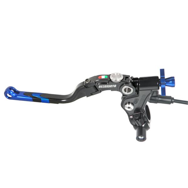 Comando frizione Accossato a cavo 32mm leva lunga blu Revolution micro e supporto specchio M10