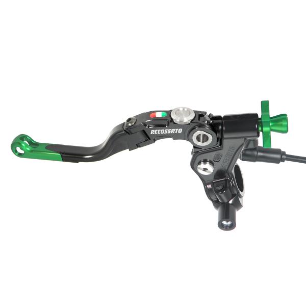 Comando frizione Accossato a cavo 29mm leva corta verde Revolution micro e supporto specchio M10