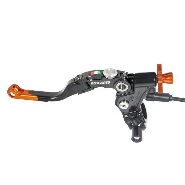Comando frizione Accossato a cavo 24mm leva corta arancio Revolution micro e supporto specchio M8