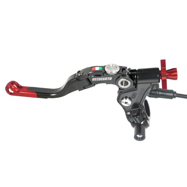 Comando frizione Accossato a cavo 29mm leva corta rosso Revolution micro e supporto specchio M10
