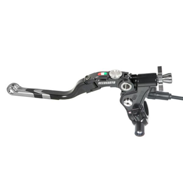 Comando frizione filo Accossato Revolution micro e supporto specchio M10 leva snodata argento 32mm