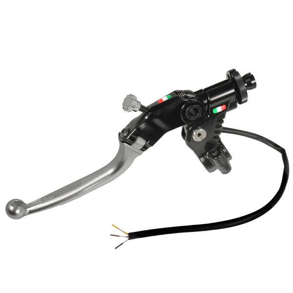 Comando frizione Accossato a cavo 24mm leva argento snodata RST con micro a 3 cavi incluso