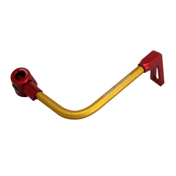 Accossato lever guard bent tube brake gold/red aluminum connection 12mm-16mm