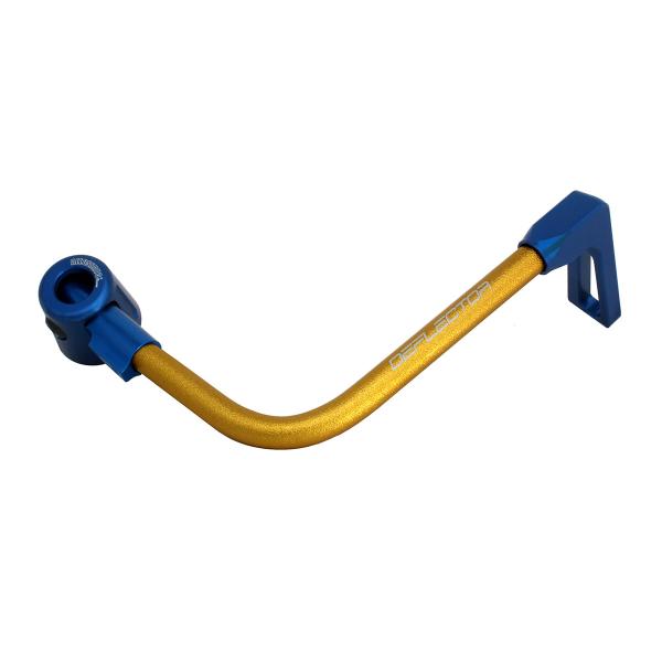 Accossato lever guard bent tube brake gold/blue aluminum connection 12mm-16mm