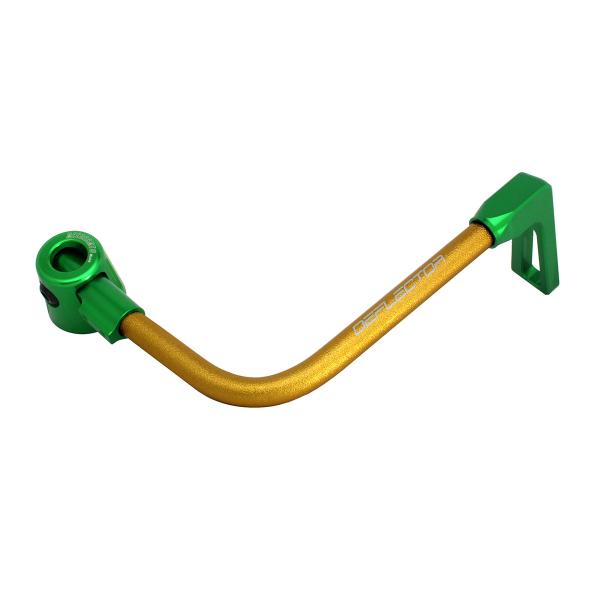 Paraleva freno Accossato piegato alluminio oro/verde attacco 12mm-16mm