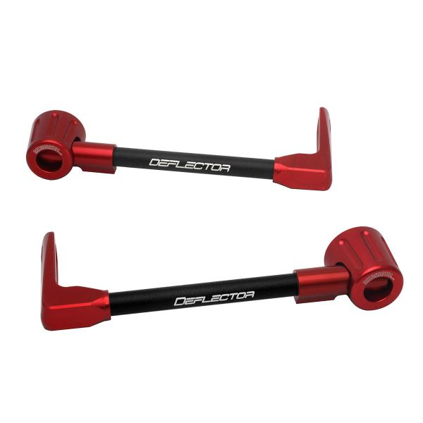 Coppia paraleva Accossato dritti alluminio nero/rosso attacco 12mm-16mm