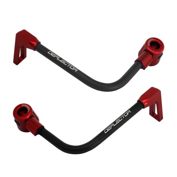 Coppia paraleva Accossato piegati alluminio nero/rosso attacco 12mm-16mm