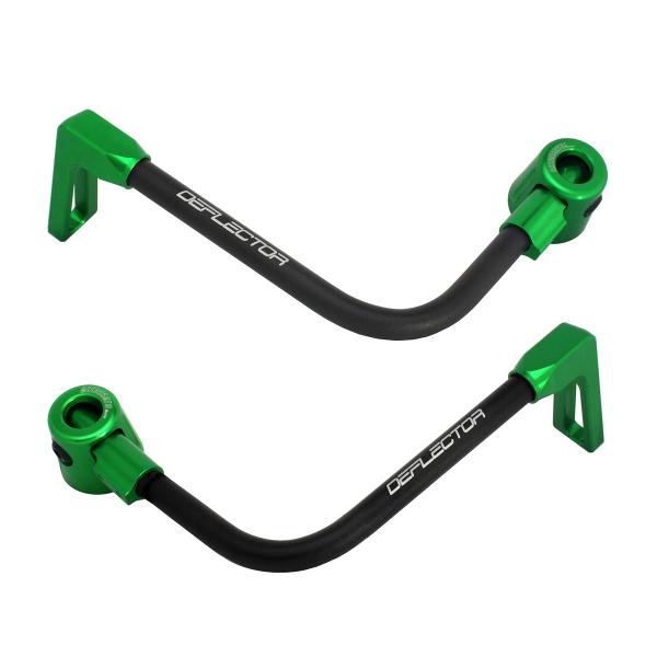 Coppia paraleva Accossato piegati alluminio nero/verde attacco 16mm-17.5mm